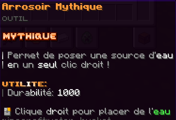 Infobulle de l'Arrosoir Mythique