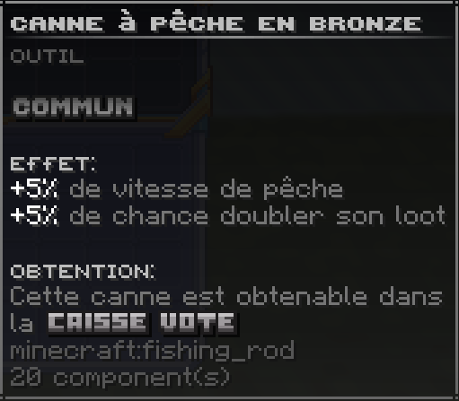 Infobulle de la canne à pêche en bronze