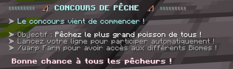 Annonce du début du concours de pêche