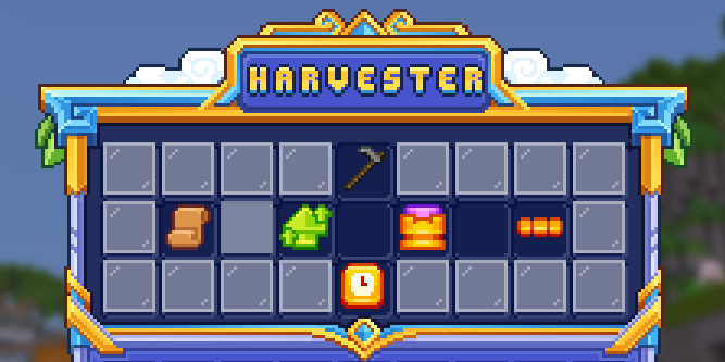 Le menu du Harvester (Maj + clic droit)