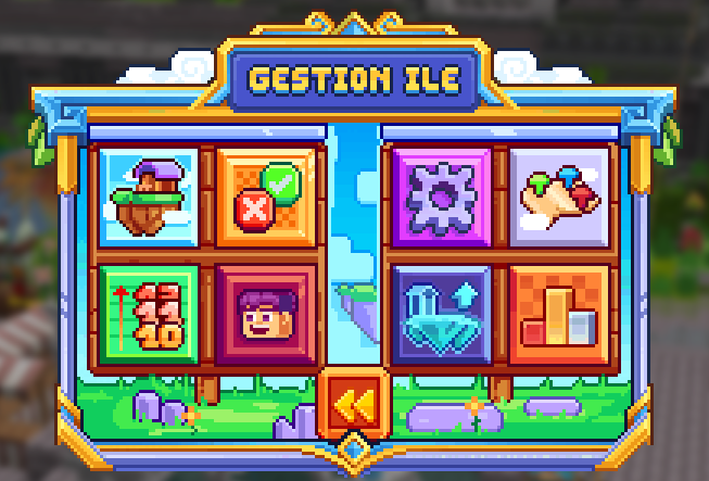 Le menu Gestion Île (/is panel)
