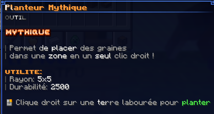 Infobulle du Planteur Mythique